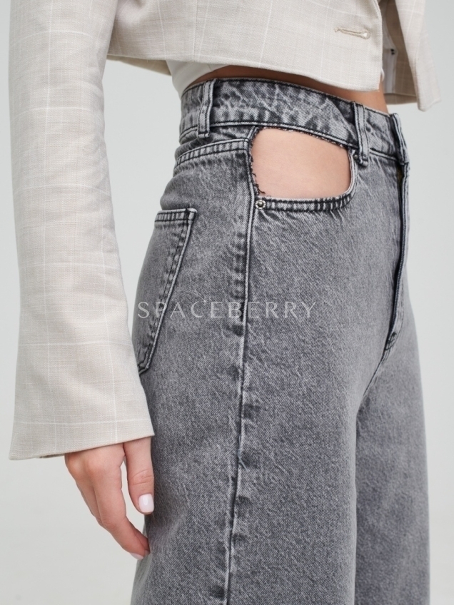 Женские классические широкие джинсы клеш