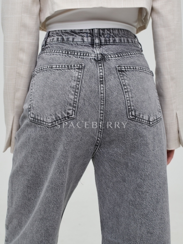 Женские классические широкие джинсы клеш