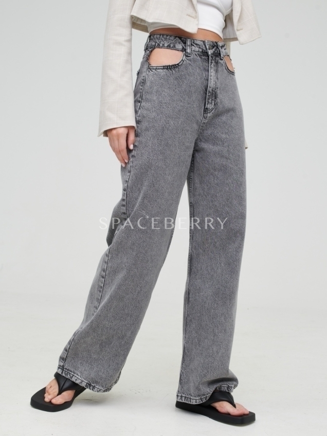 Женские классические широкие джинсы клеш