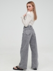 Женские классические широкие джинсы клеш